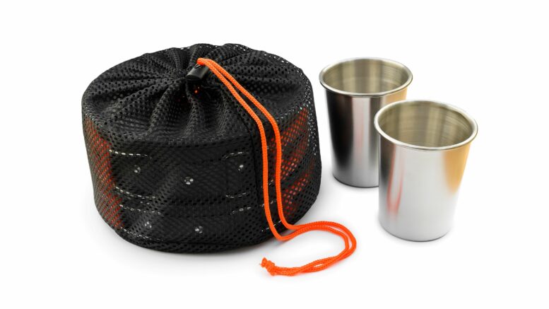 mesh bag holding rugged gear