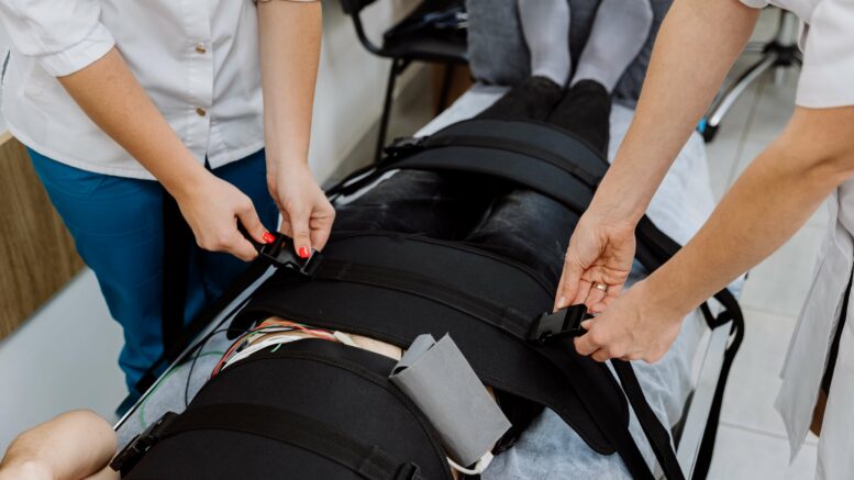 black medical straps hospital harness