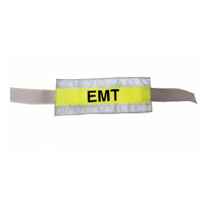 yellow emt arm band with reflective strips